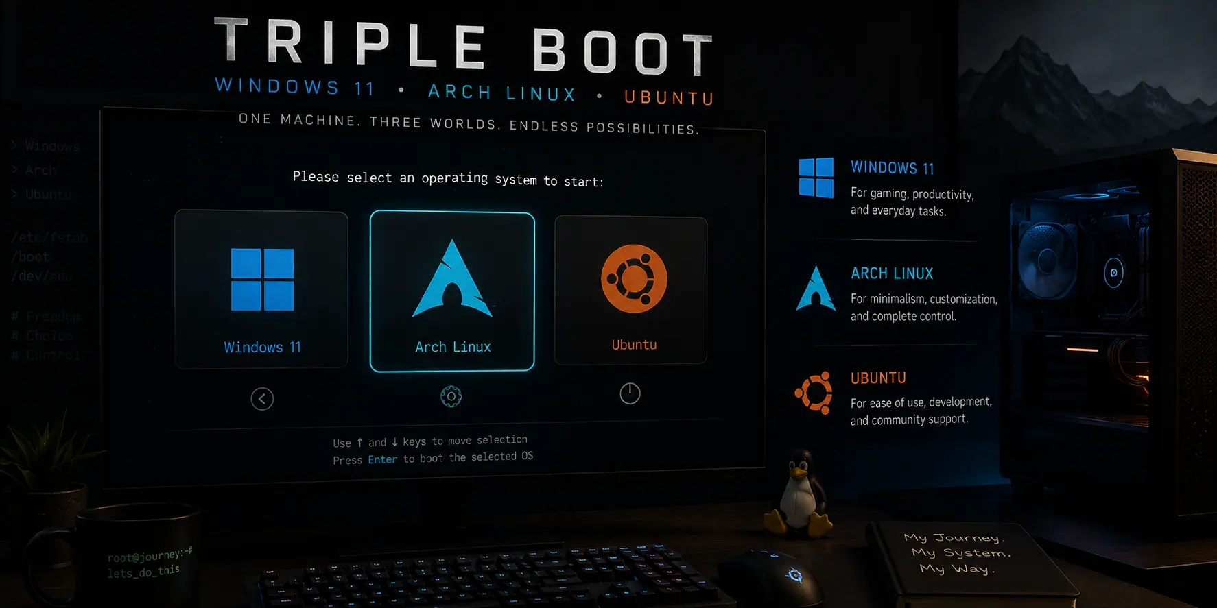 Thumbnail of My Journey to Triple Boot: Windows, Arch Linux, and Ubuntu