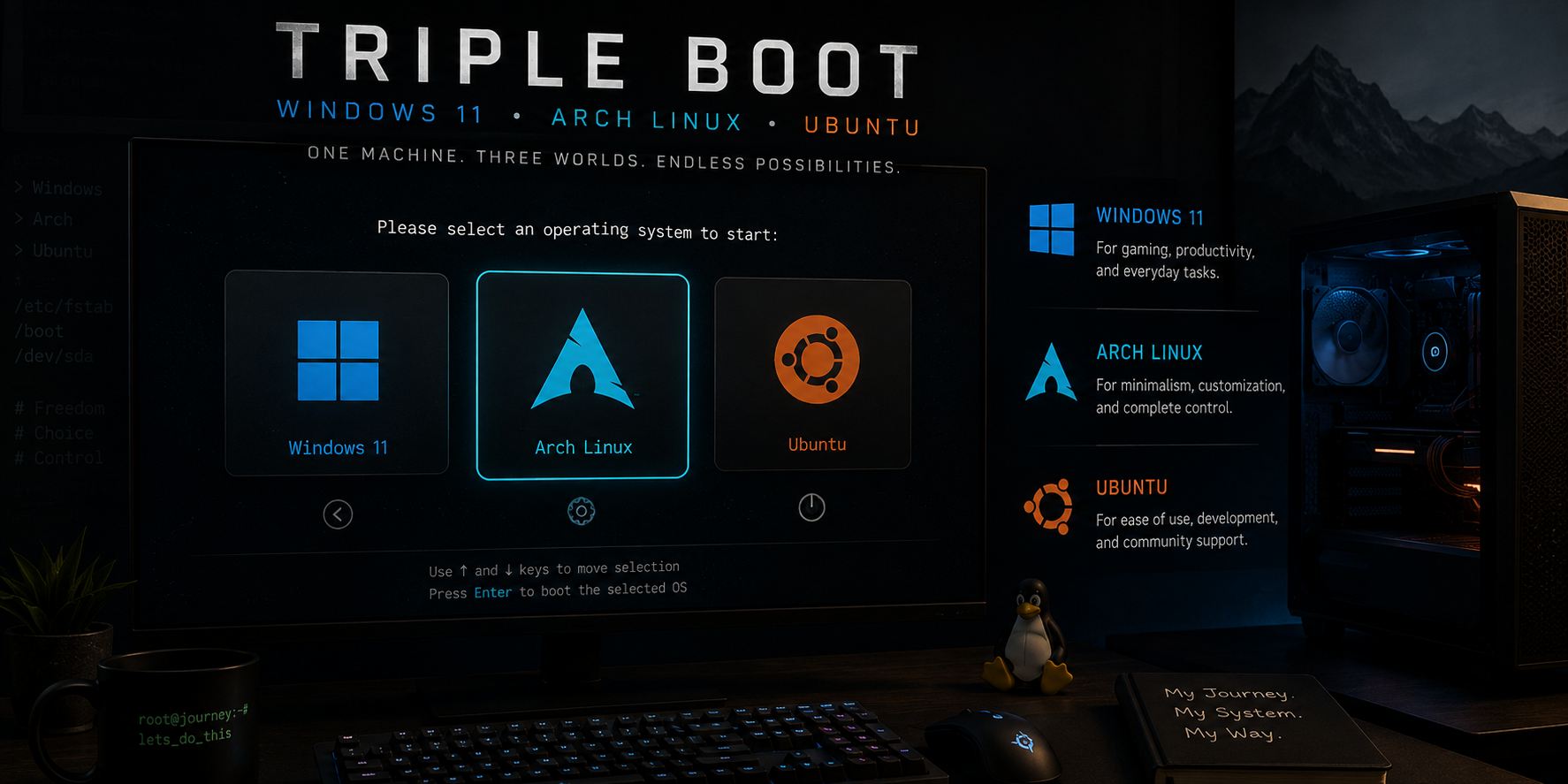 Triple boot setup illustration
